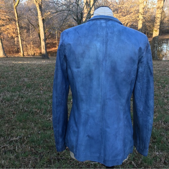 NDS Vera Pelle Womens Leather Jacket Distressed Vibe HOLIDAY POP OF COLOR… - Picture 4 of 9